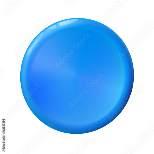 Shiny circle light blue button. png