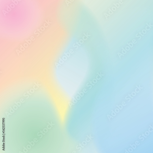 Soft Blue, Green, Pink, and Yellow Pastel Gradient Splash Background- Vector paths with feather