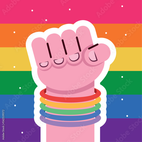 lgbti fist with wristbands