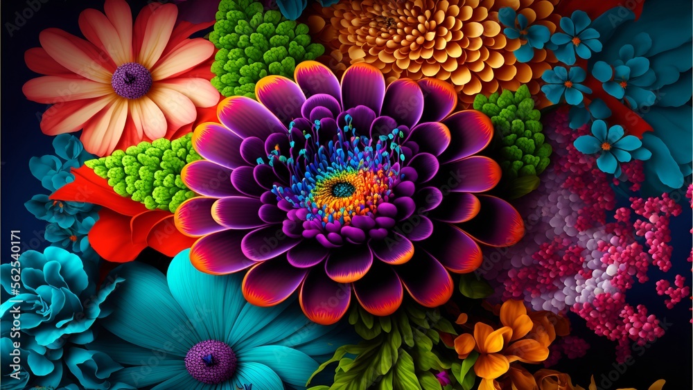 Colorful Vibrant Flowers 8k Fl
