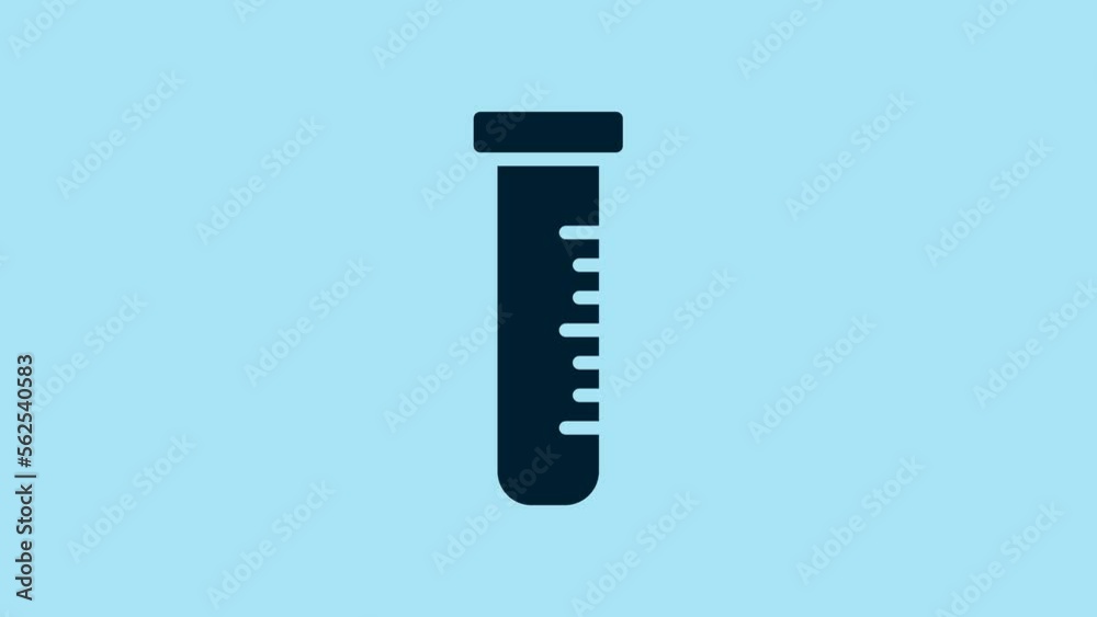 Blue Test tube and flask chemical laboratory test icon isolated on blue background. Laboratory glassware sign. 4K Video motion graphic animation Blue Test tube and flask chemical laboratory test icon isolated on blue background. Laboratory glassware sign. 4K Video motion graphic animation