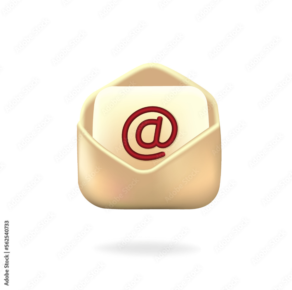 Email message symbol. Envelope, email, sign, open letter. 3d Vector Email message symbol. Envelope, email, sign, open letter. 3d Vector