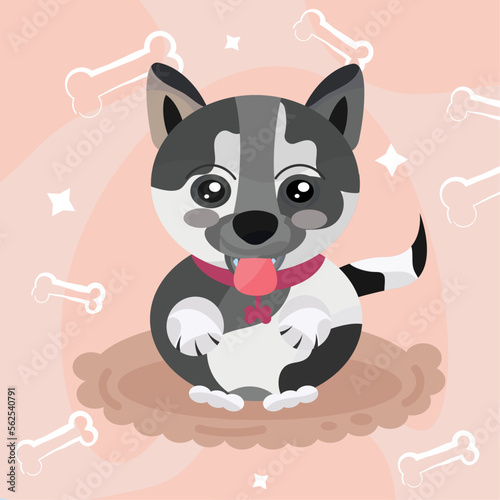 Isolated cute husky dog character cartoon Vector