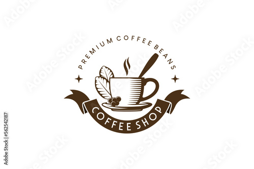 Coffee logo design with creative retro vintage concept