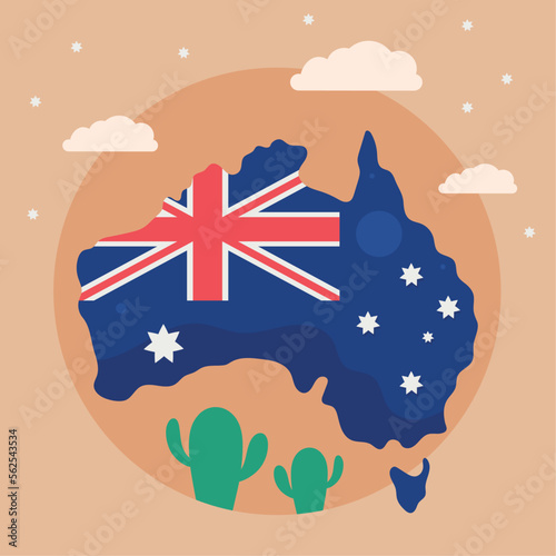 australian flag in map