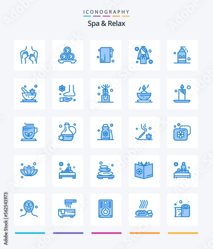 Creative Spa And Relax 25 Blue icon pack Such As shower. hotel. spa. bath. towel