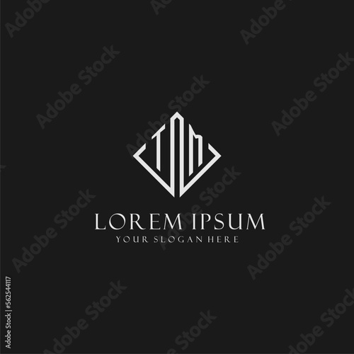 Letter TM logo with rhombus square design style