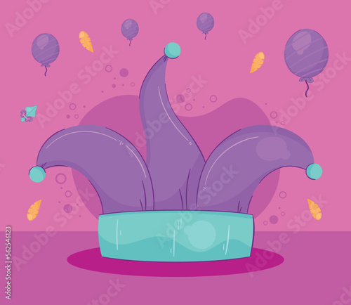blue and purple joker hat