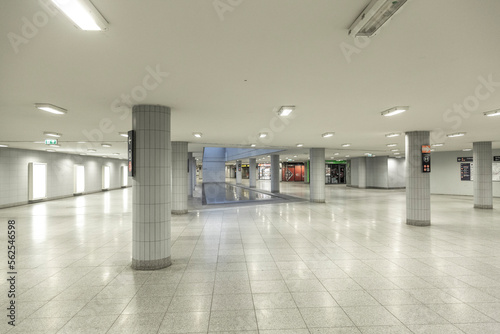 Photography empty corridor in metro station