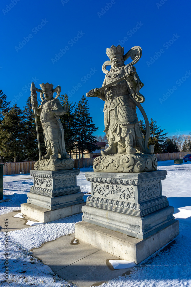 Obraz premium Vietnamese Chua Cham Lo Vuong Budhist temple constructed in 2015 in the city of Maple, Vaughan, Ontario, Canada. A National Heritage site.
