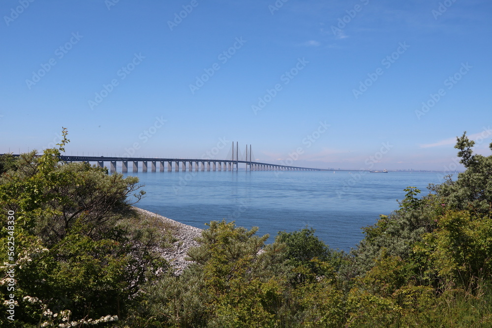 View to Öresund Bridge via the Baltic Sea Connection from Sweden to Denmark View to Öresund Bridge via the Baltic Sea Connection from Sweden to Denmark