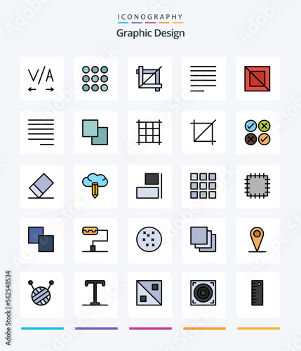 Creative Design 25 Line FIlled icon pack  Such As copy. left. align. align. design photo