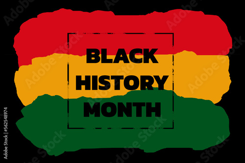 Red,orange and green stripes on black background,symbol of black history month.