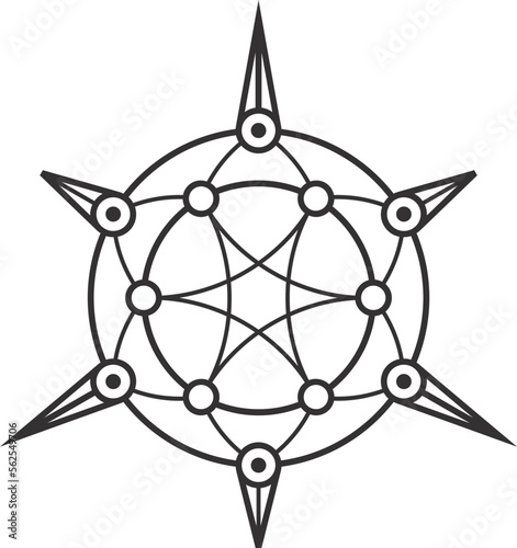 Sacred star template. Abstract esoteric symbol. Mystic sign