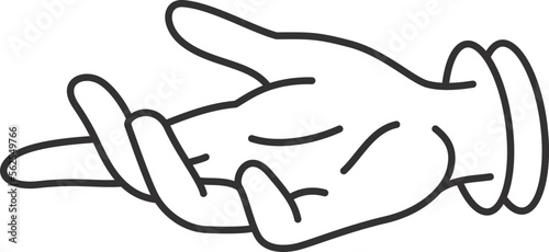 Human palm gesture. Magic spell hand icon