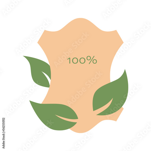 Sustainable eco vegan leather symbols set for clothes tag. Vector stock illustration isolated on black background. 