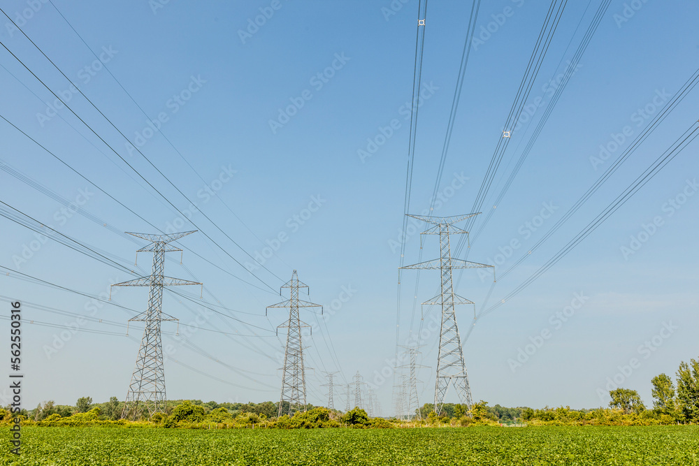 Hydro towers in the countryside Hydro towers in the countryside