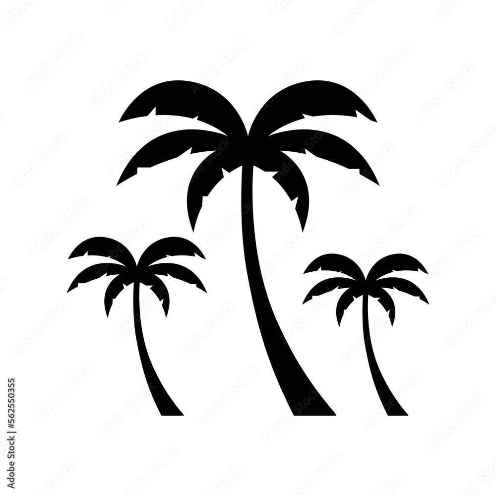 Naklejka premium Palm tree summer logo template vector illustration