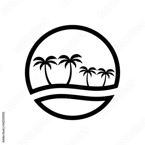 Palm tree summer logo template vector illustration