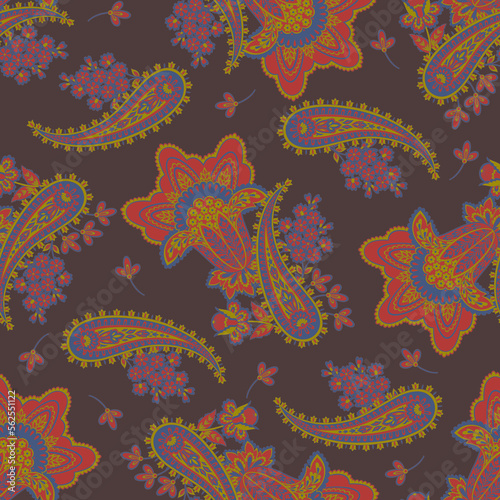Paisley vector pattern. seamless vintage floral background © antalogiya
