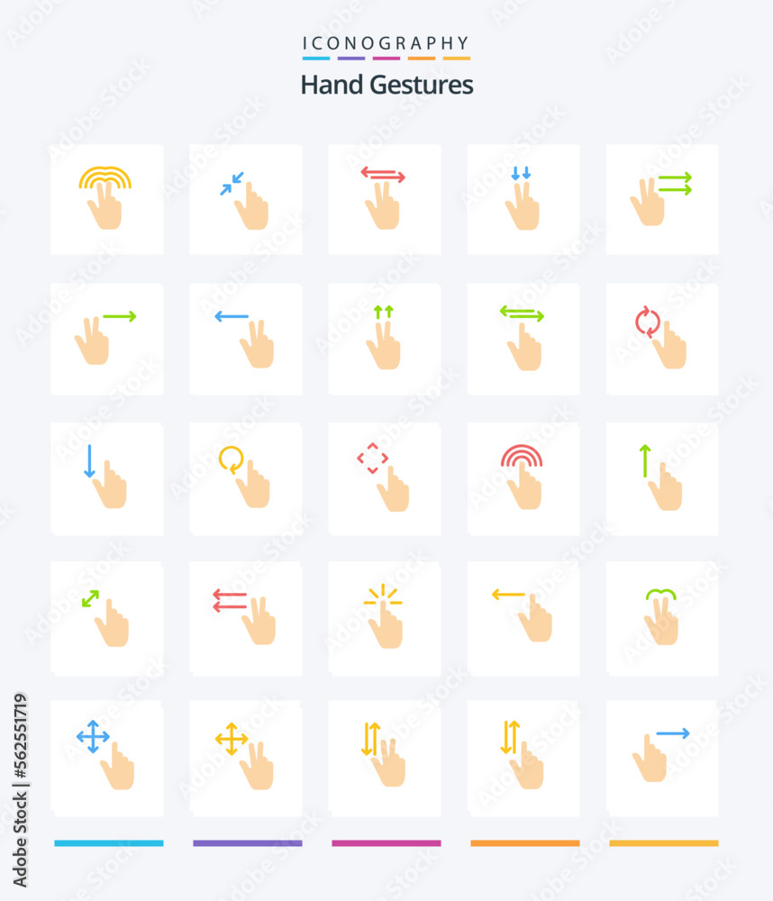 Creative Hand Gestures 25 Flat icon pack  Such As fingers. . touch. gesture. touch