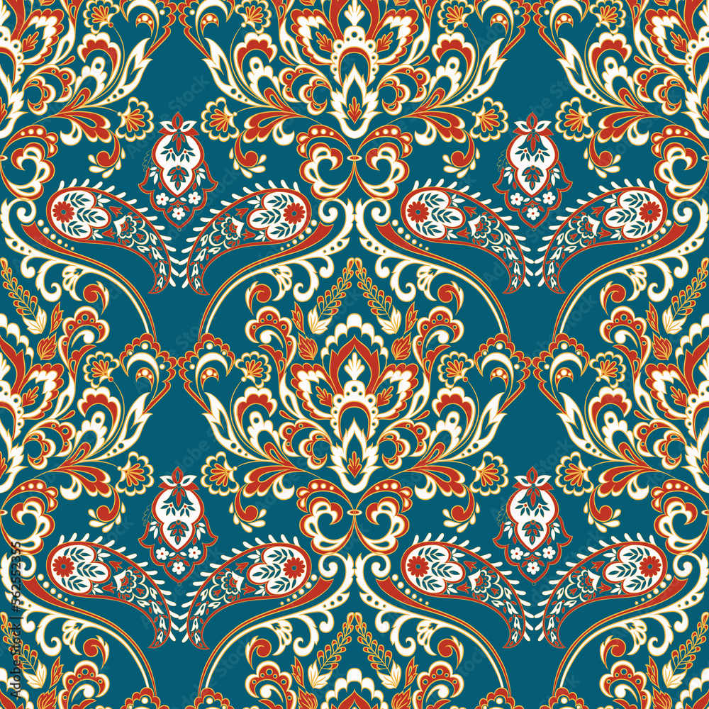 Vector Baroque floral pattern. classic floral ornament. vintage seamless texture for wallpapers, textile, fabric