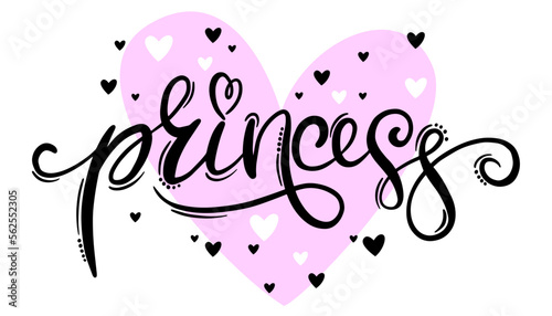 Pretty fashion girlish illustration for t-shirt design.Fashion illustration for little Princess isolated on white background.