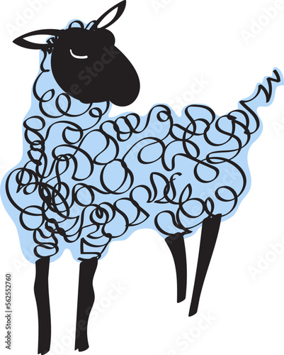 Sheep. Hand drawn vector on