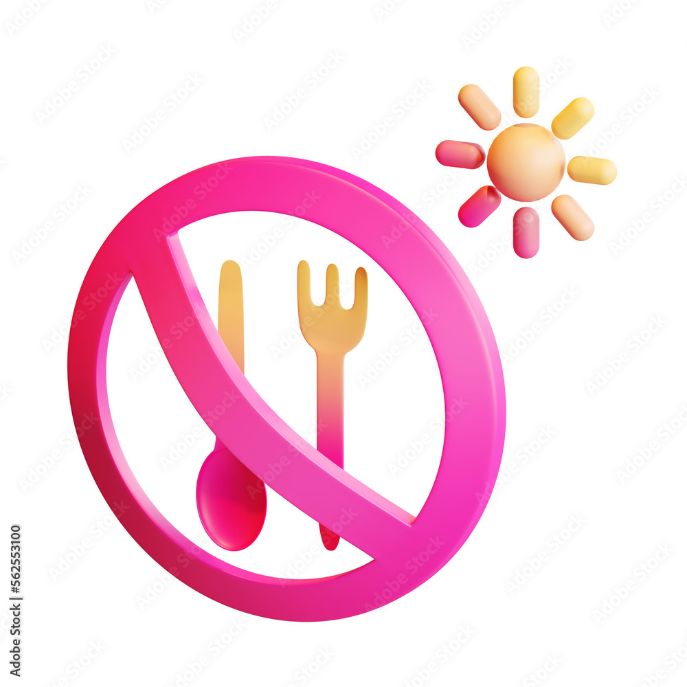 Obraz premium Ramadan Fasting Isometric 3D Render Element