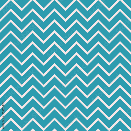 White waves zig zag seamless background texture. Popular zigzag chevron pattern on blue background
