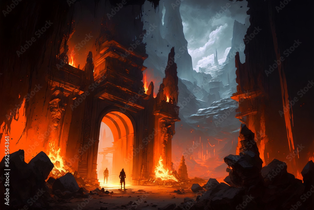 Obraz premium The gateway below AI generative