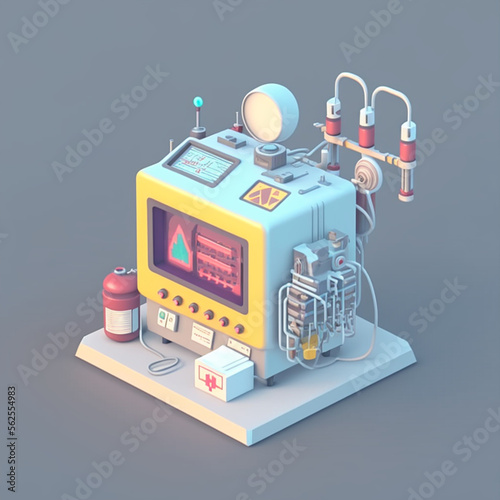 Illustration of a medical concept equipament - 3d Icon cartoon style - created with generative ai photo