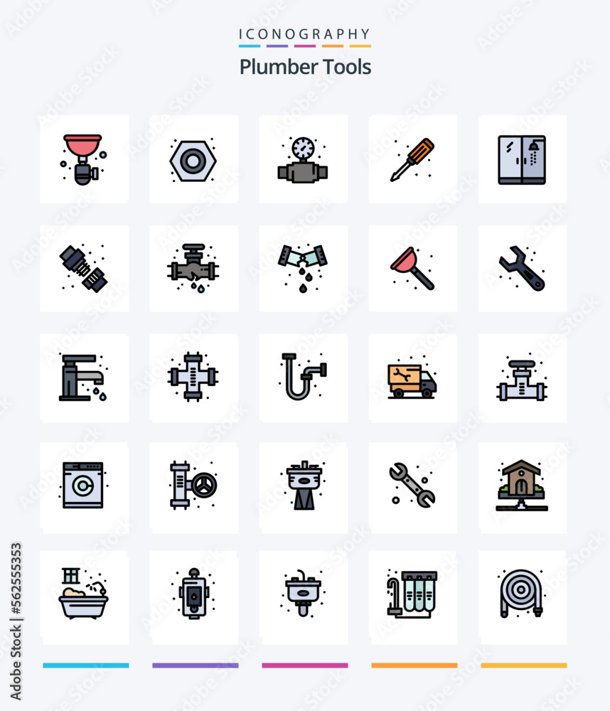 Creative Plumber 25 Line FIlled icon pack  Such As plumber. plumbing. plumbing. plumber. plumbing