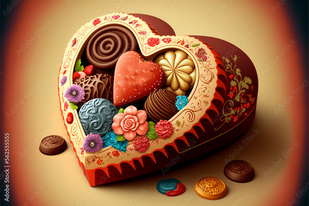 valentines day candy created with Generative AI technology valentines day candy created with Generative AI technology