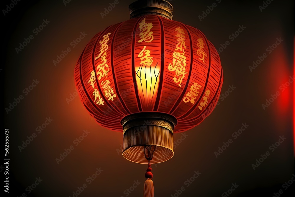 Obraz premium ﻿A lamp with a shade - Generative AI