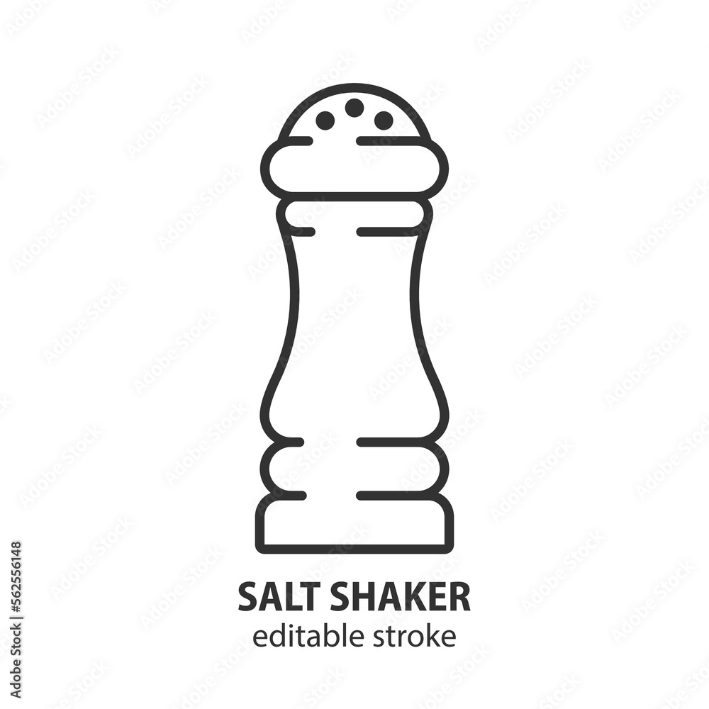 Salt shaker line vector icon. Salt cellar symbol. Editable stroke. Salt shaker line vector icon. Salt cellar symbol. Editable stroke.