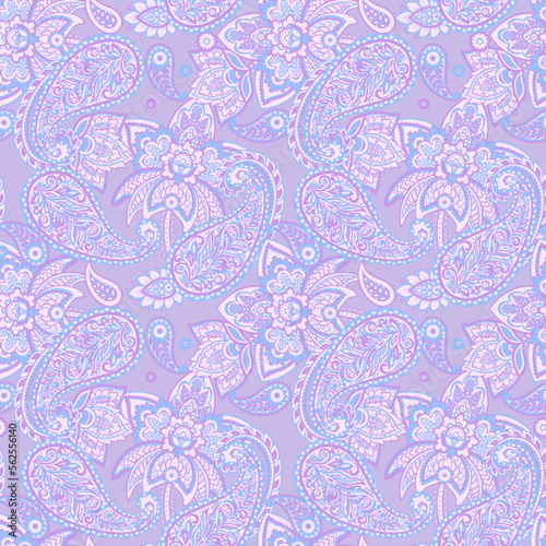 Paisley Floral oriental ethnic Pattern. Seamless Vector Ornament. Ornamental motifs of the Indian fabric patterns.