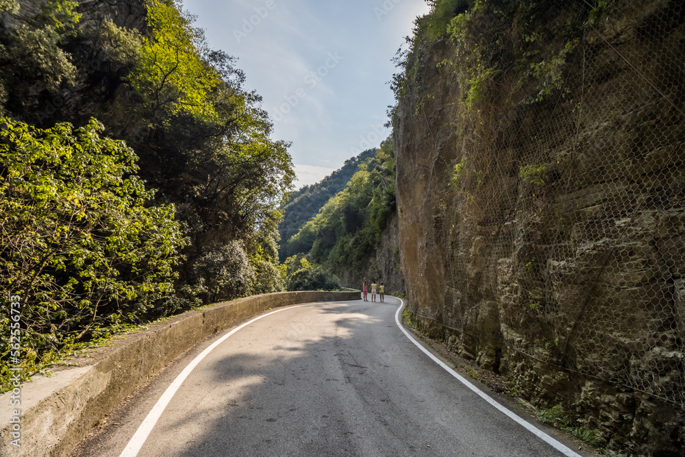 Panoramic road of Strada della Forra through the gorge on Lake Garda