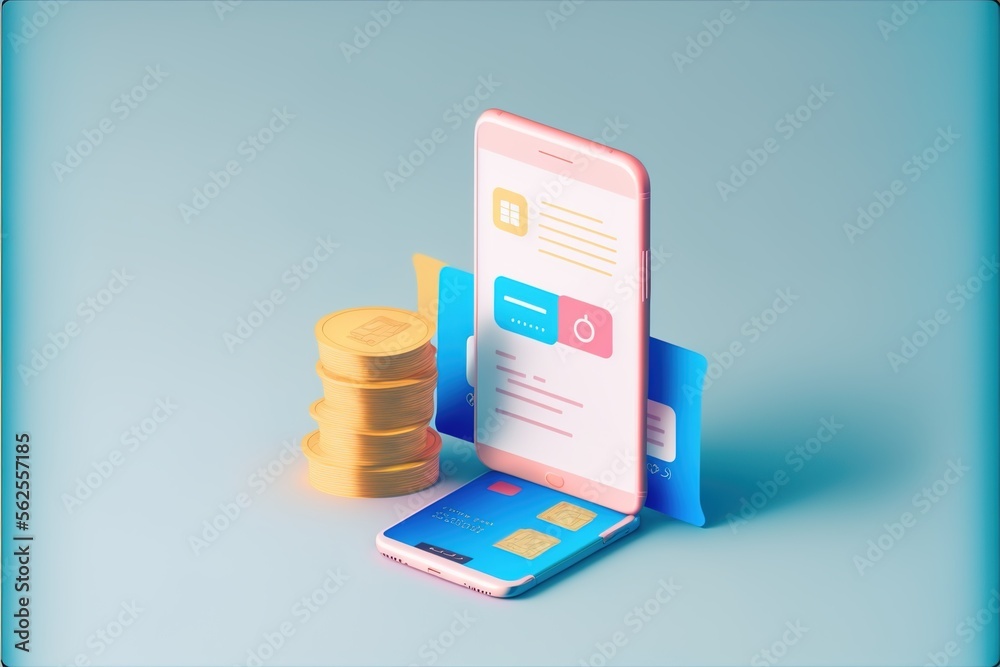 Banking wallet for a real estate invest mockup created with generative ai technology Banking wallet for a real estate invest mockup created with generative ai technology