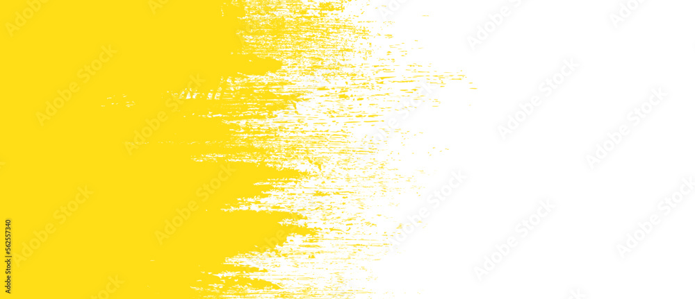 Yellow brush stroke background. Yellow ink splash on backdrop. Brush