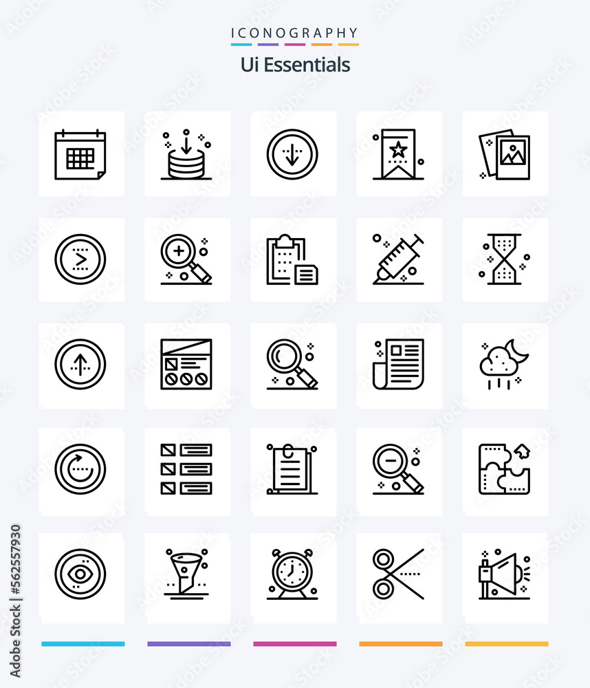 Vetor de Creative Ui Essentials 25 OutLine icon pack Such As photo ...