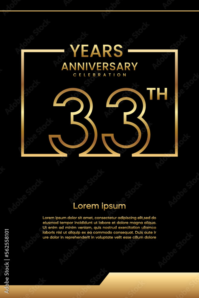 Fototapeta premium 33th Anniversary. Anniversary template design concept. Vector Template Illustration