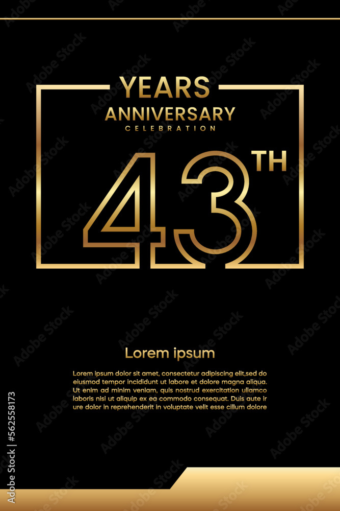 43th Anniversary. Anniversary template design concept. Vector Template Illustration 43th Anniversary. Anniversary template design concept. Vector Template Illustration