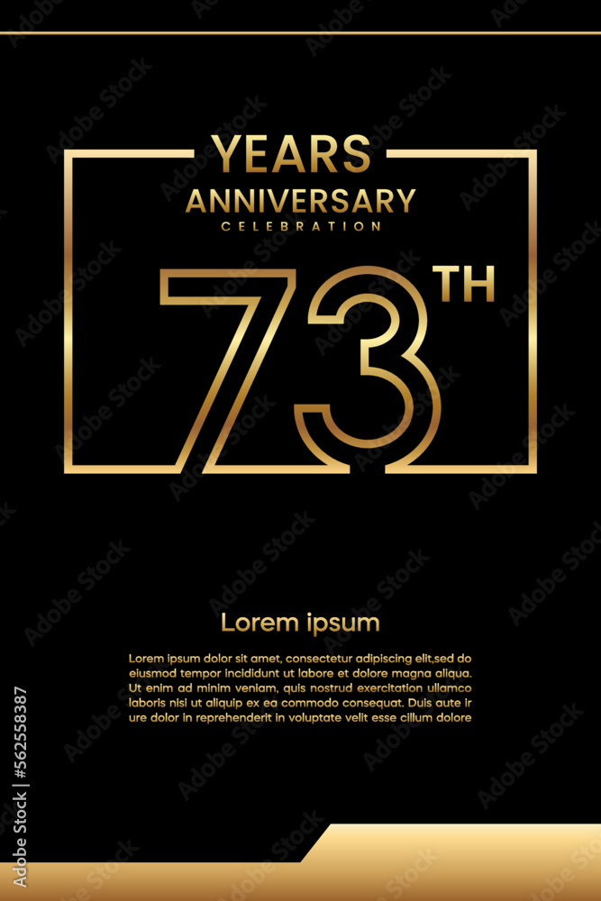 73th Anniversary. Anniversary template design concept. Vector Template Illustration 73th Anniversary. Anniversary template design concept. Vector Template Illustration