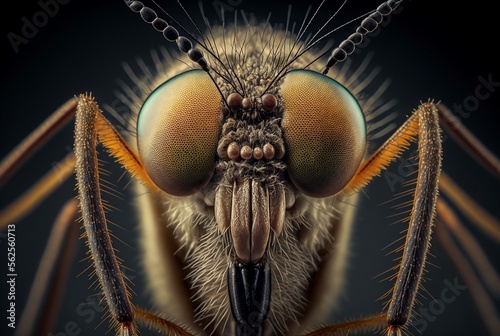 mosquito face micro photography illustration, generative AI © Jorge Ferreiro