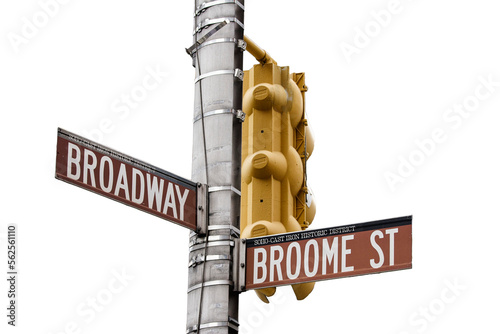 Broadway and Broome street signs in Manhattans Soho district.