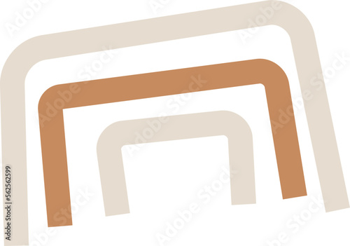 Bent lines abstract contemporary element illustration