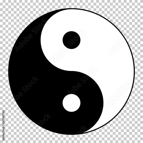 Yin Yang symbol isolated on transparent background. Standard design yin and yang symbol for your banner and poster. Vector graphic.