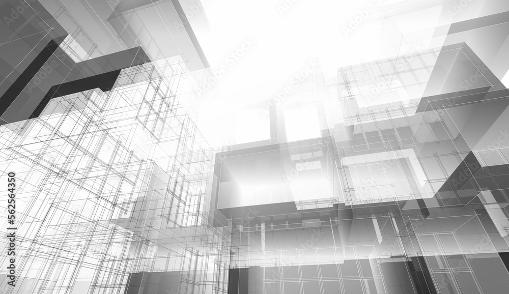 Obraz premium Abstract architecture background 3d illustration