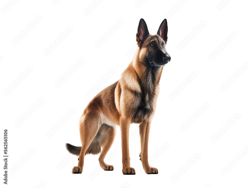 Belgian Shepherd Dog Malinois isolated, generative ai , PNG